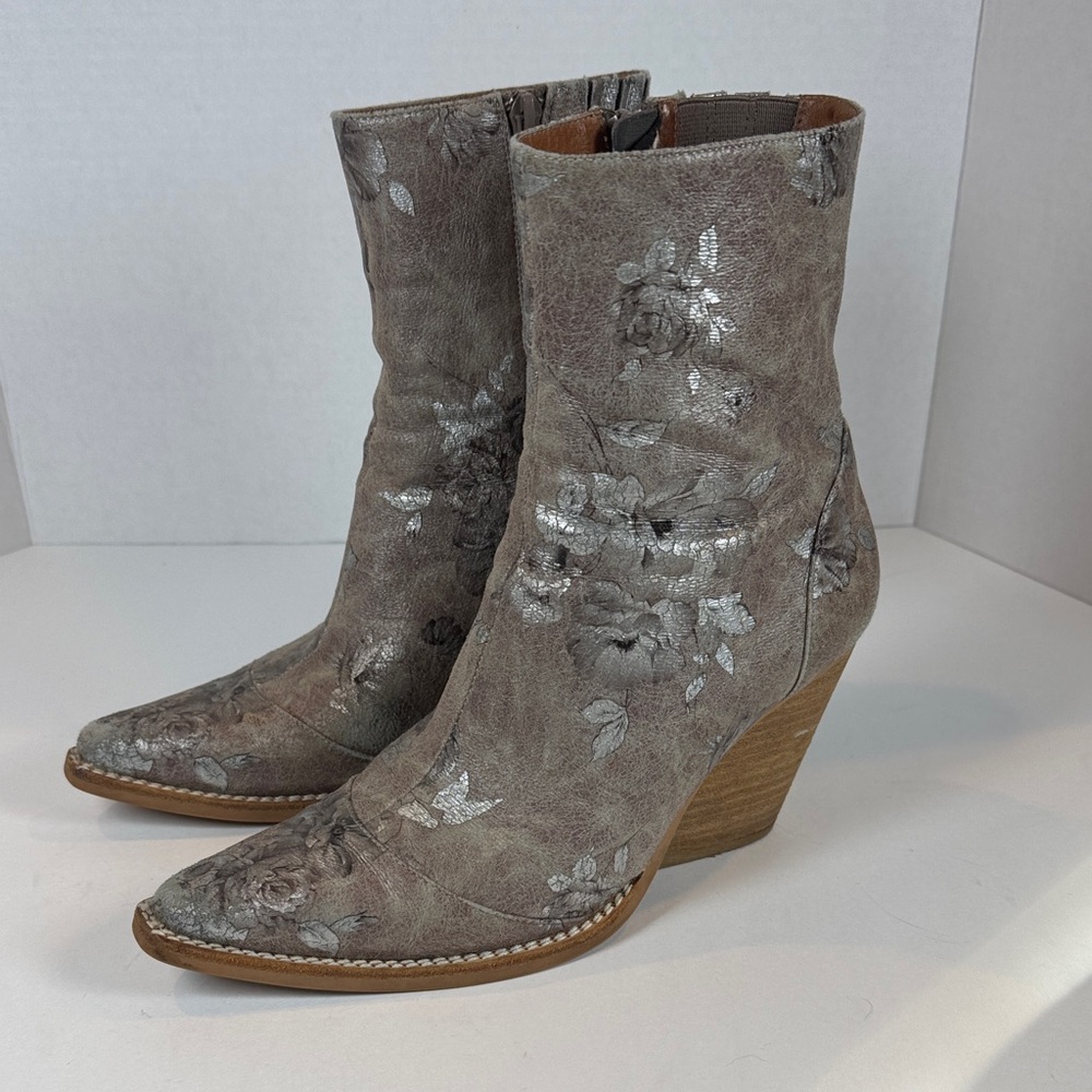 Jeffrey Campbell x Free People Floral Heeled Boots 8.5